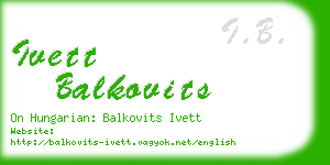 ivett balkovits business card